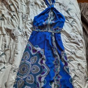 Le Chateau asymetrical licou blue dress size xs